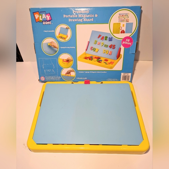 PLAYZone Portable Magnet & Drawing Board ABCs Letters & Numbers w/ Stand… - Picture 6 of 6
